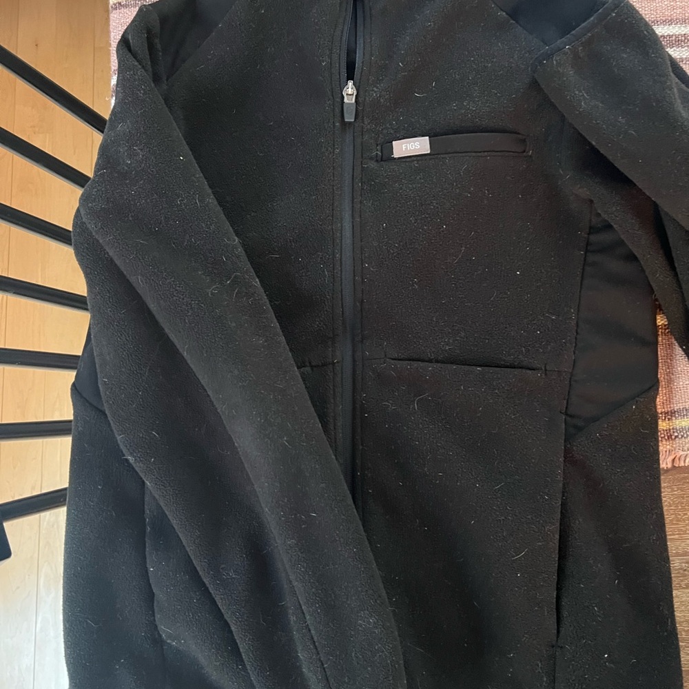 Black Figs scrubs zip up fleece
